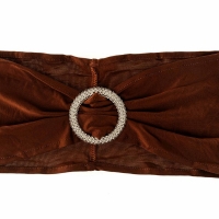 Set de 20 fundite elastice pentru scaun, catarama argintie, 14 x 34 cm, Maro Inchis F-ELASTICA